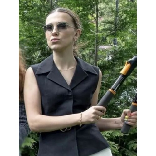 Stranger Things Millie Bobby Black Vest